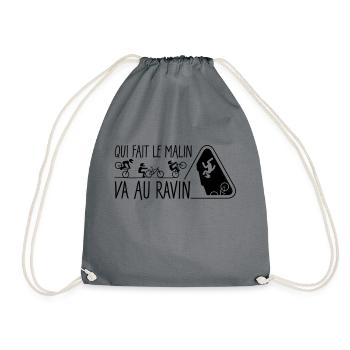 Qui fait le malin, va au ravin - Sac de sport léger - gris - Devant