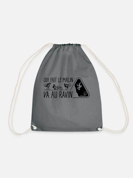 Qui fait le malin, va au ravin - Sac de sport léger - gris