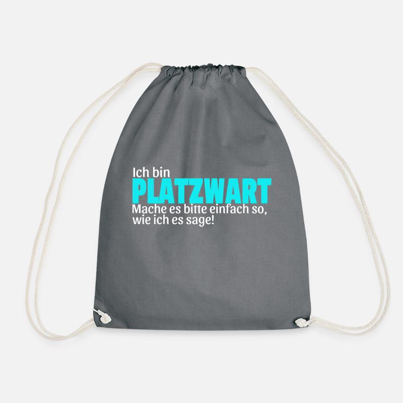 Platzwart Geschenk Idee Spruch lustig Fußball - Turnbeutel - Grau