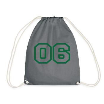 Number 6 green sport - Drawstring Bag - grey - Front
