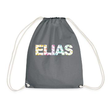 Elias - Beau nom de garçon avec des dinosaures cool - Sac de sport léger - gris - Devant