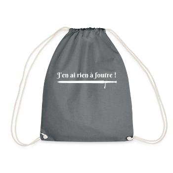 j en ai rien à foutre (blanc) - Sac de sport léger - gris - Devant