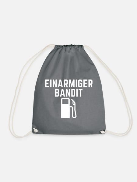 Einarmiger Bandit Tankpreise Explosion Reich Arm - Turnbeutel - Grau