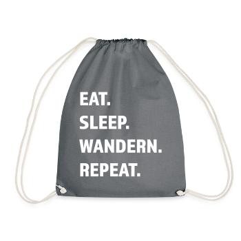 Lustiger Wander Spruch Damen Geschenk Berg Wandern - Turnbeutel - Grau - Vorne