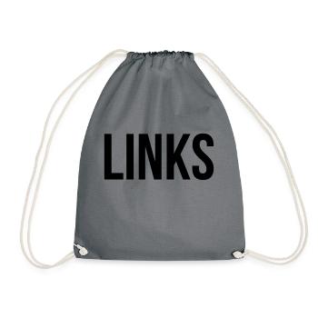 Links - Turnbeutel - Grau - Vorne