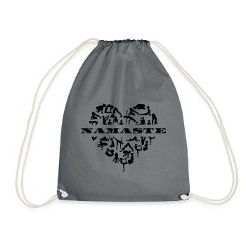 Namaste Yoga Méditation Yoga Positions Coeur - Sac de sport léger - gris - Devant