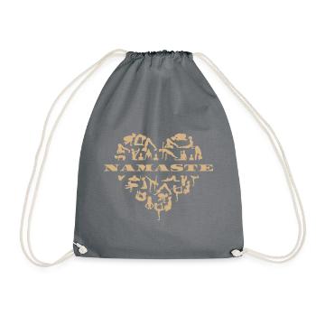 Namaste Yoga Méditation Yoga Positions Coeur - Sac de sport léger - gris - Devant