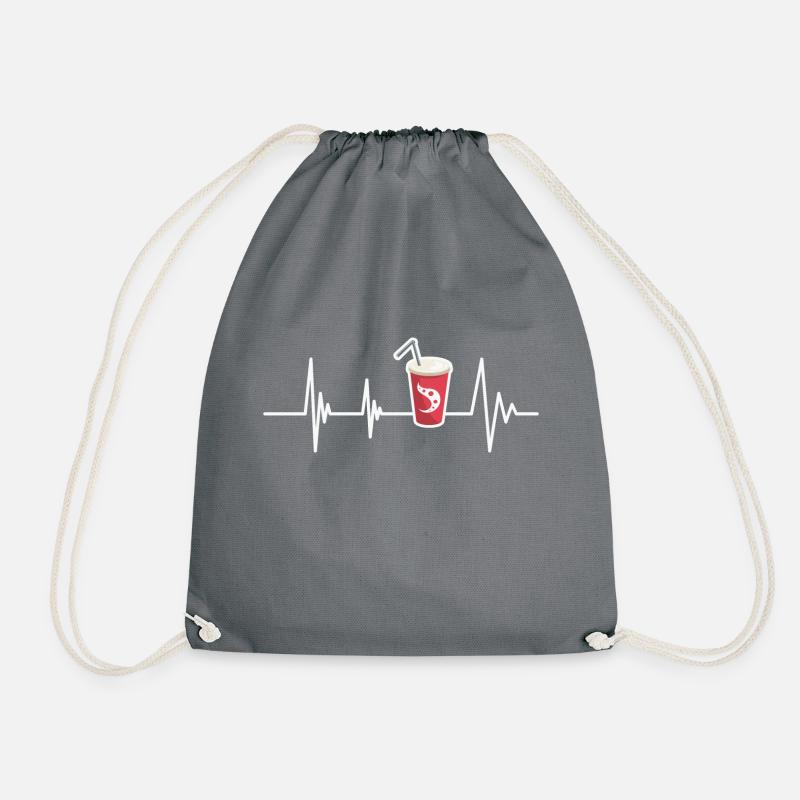 Heart line and soda - Drawstring Bag - grey