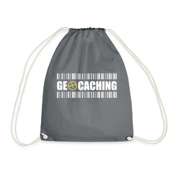 Geocaching Barcode - 2colors - 2O12 - Turnbeutel - Grau - Vorne