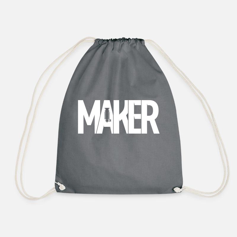 3D Print Maker - Drawstring Bag - grey