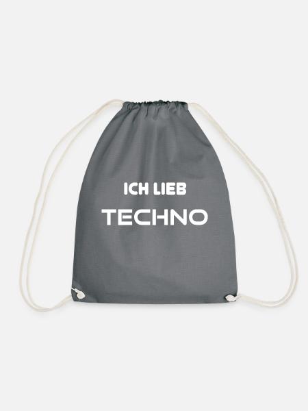Ich lieb Techno - Turnbeutel - Grau