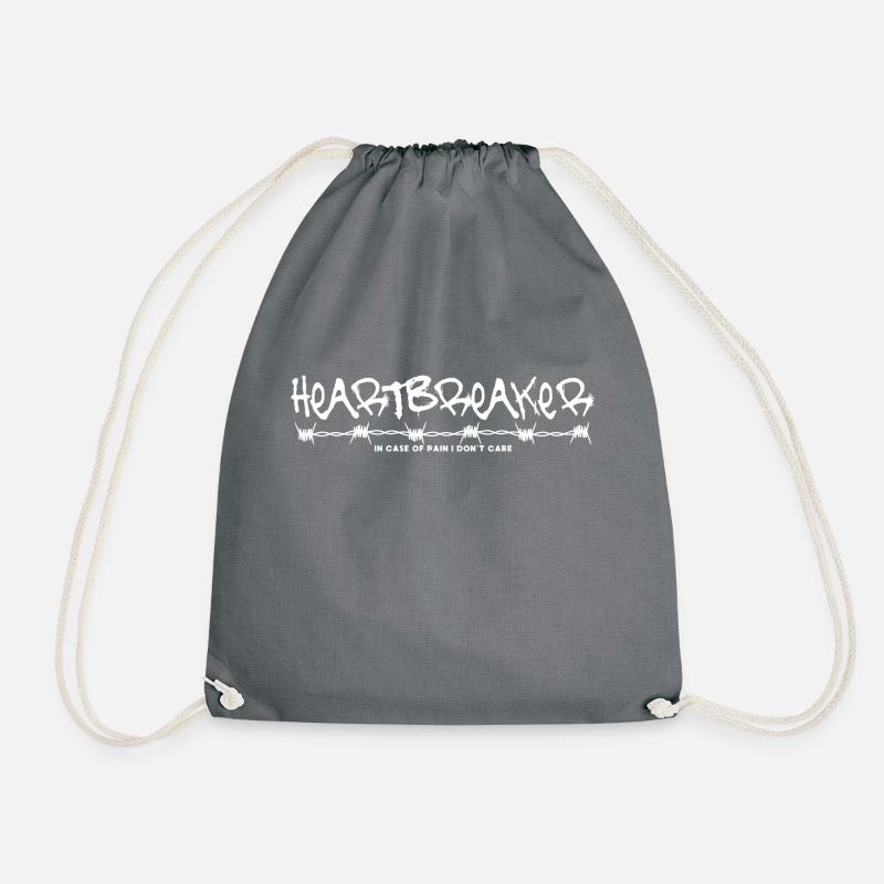 Heartbreaker white - Drawstring Bag - grey