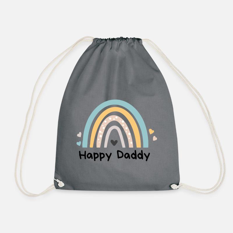 Happy Dad - Drawstring Bag - grey