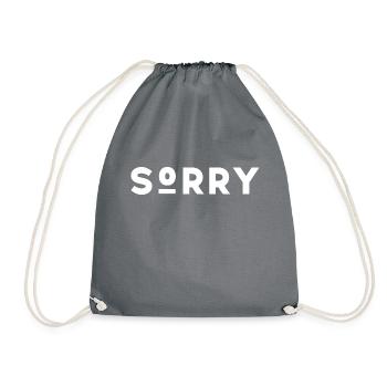 Sorry - Drawstring Bag - grey - Front