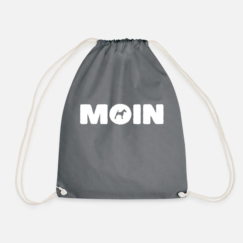 Moin - Smooth-haired Fox Terrier - Drawstring Bag - grey