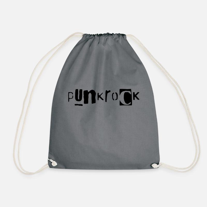 punkrock - rought stencil print - Turnbeutel - Grau