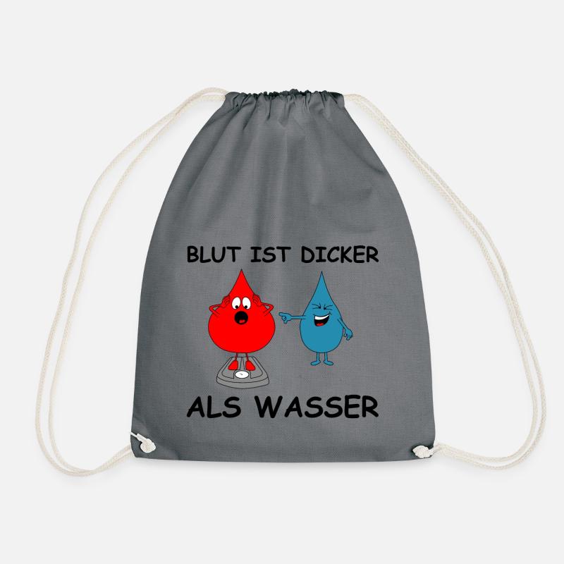 Blut ist dicker als Wasser | lustige Bilder - Turnbeutel - Grau