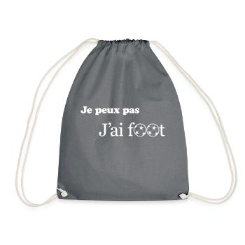 i can't i have football, t-shirt, gift - Drawstring Bag - grey - Front