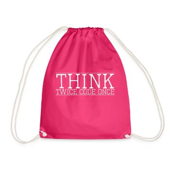 humor coding internet dress up gambler present idea - Drawstring Bag - fuchsia - Front
