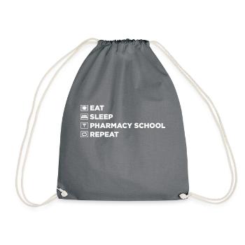Eat sleep pharmacy school repeat - Drawstring Bag - grey - Front