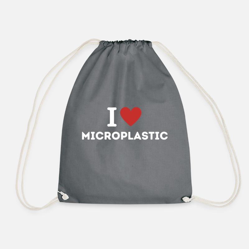 I love Microplastic - Turnbeutel - Grau