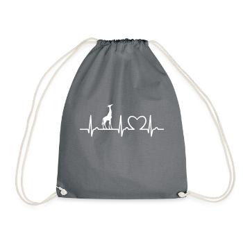 Courbe ECG - courbe cardiaque - pouls - girafe - nature - Sac de sport léger - gris - Devant