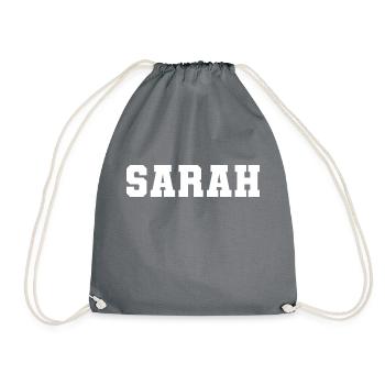 Name - Sara - Drawstring Bag - grey - Front