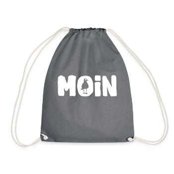 Geschenkidee Moin Möwen Edition - Turnbeutel - Grau - Vorne