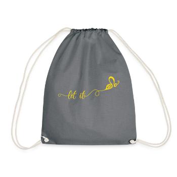 Let it Geschenk Biene Imker Honig - Turnbeutel - Grau - Vorne