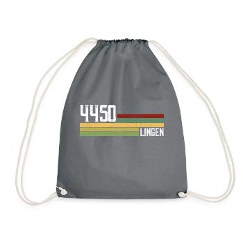 4450 Lingen Retro Postleitzahlen Alte PLZ Vintage - Turnbeutel - Grau - Vorne