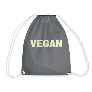 Vegan - splash - Drawstring Bag - grey - Front