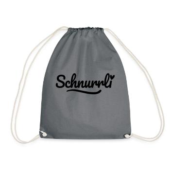 Schnurrli Schrift Herz - Turnbeutel - Grau - Vorne