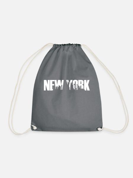 New York USA City Skyline Manhattan Queens - Drawstring Bag - grey