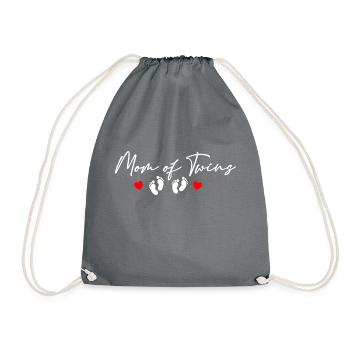 Mom Twins Babies Children Baby Birth - Drawstring Bag - grey - Front