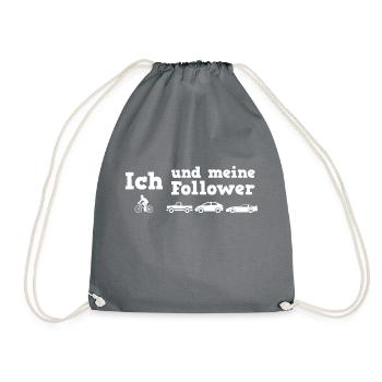 Ich und meine Follower Radfahrer - Turnbeutel - Grau - Vorne