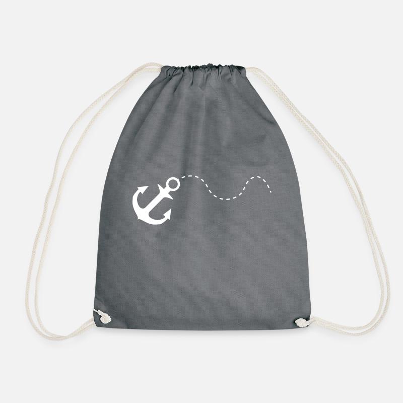 anker white - Drawstring Bag - grey