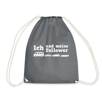 Ich und meine Follower Wohnmobil - Turnbeutel - Grau - Vorne