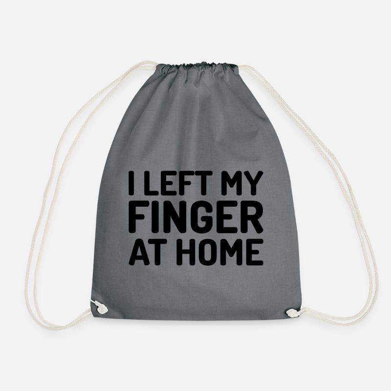 I Left My Finger at Home - Drawstring Bag - grey
