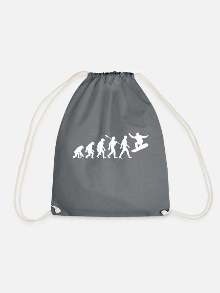 Evolution - Snowboard - Snowboarden - Wintersport - Turnbeutel - Grau