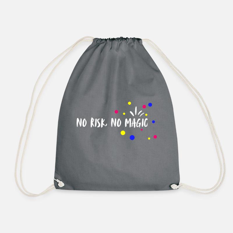 no risk, no magic. Kein Risiko, keine Magie. - Turnbeutel - Grau