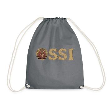 Ossi, DDR, Wappen, Osten, Geschenk - Turnbeutel - Grau - Vorne