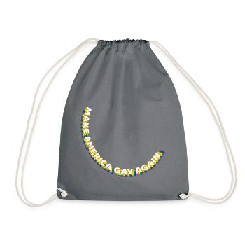 America Round - Drawstring Bag - grey - Front