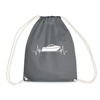 Bateau Yacht Heartbeat Coeur de cœur bateau à moteur - Sac de sport léger - gris - Devant