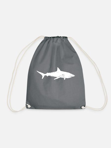 Shark Shirt, Hai, Haifisch Geschenkidee Hai Shirt - Turnbeutel - Grau