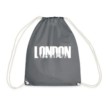 London, England, United Kingdom, Skyline - Drawstring Bag - grey - Front