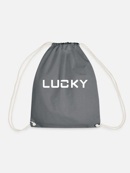 lucky - einfach glücklich - Turnbeutel - Grau