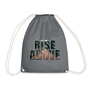 Rise Above - Motivational Quote Design - Turnbeutel - Grau - Vorne