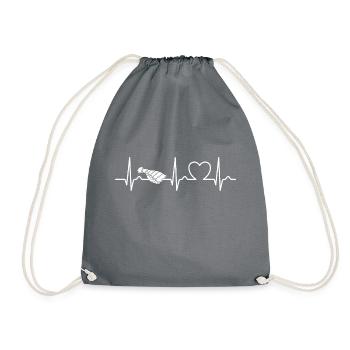 ECG Curve - Heart Curve - Pulse - Food - Sushi - Drawstring Bag - grey - Front