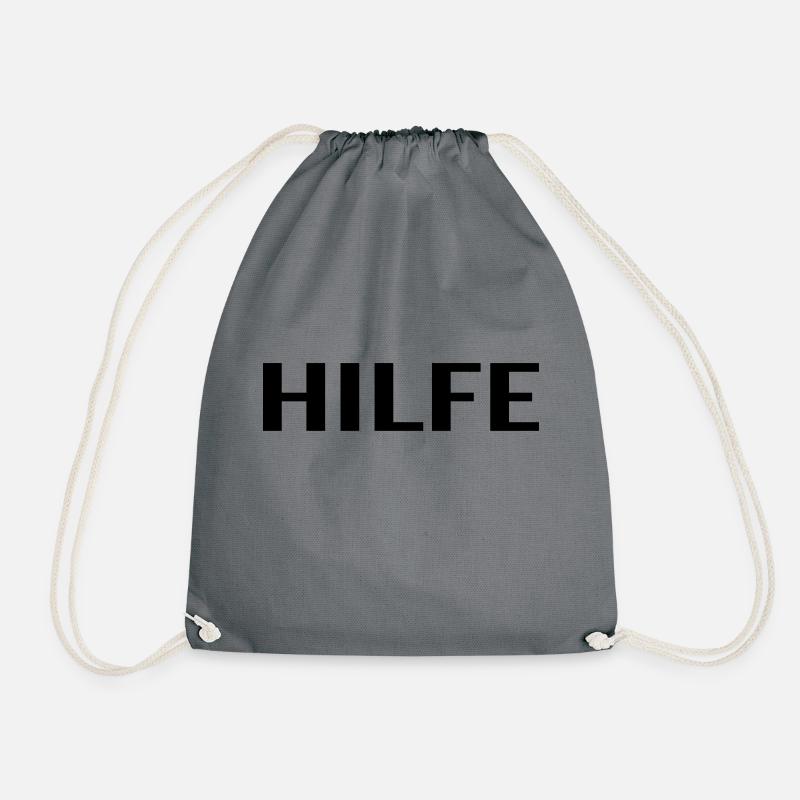 Help - Drawstring Bag - grey