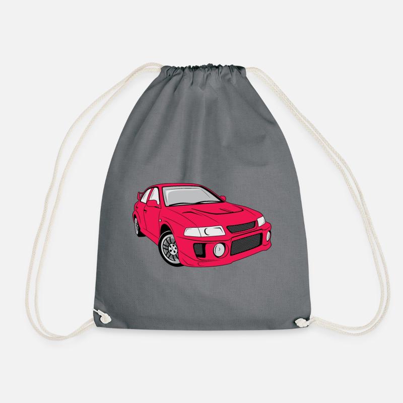 Retro rotes Auto - Turnbeutel - Grau